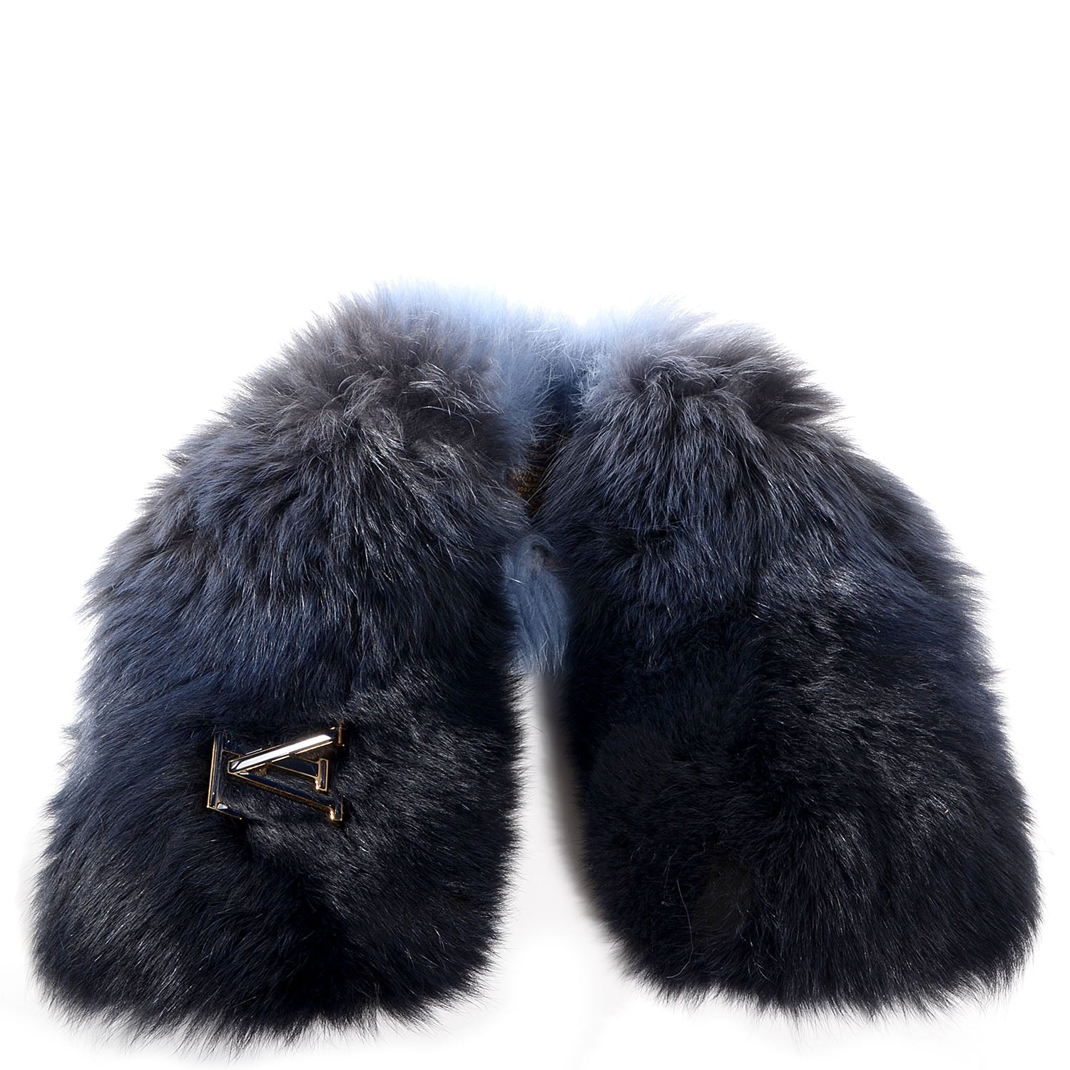 Louis Vuitton Nathalia Fox Fur Scarf Blue Nuit 1 of 9