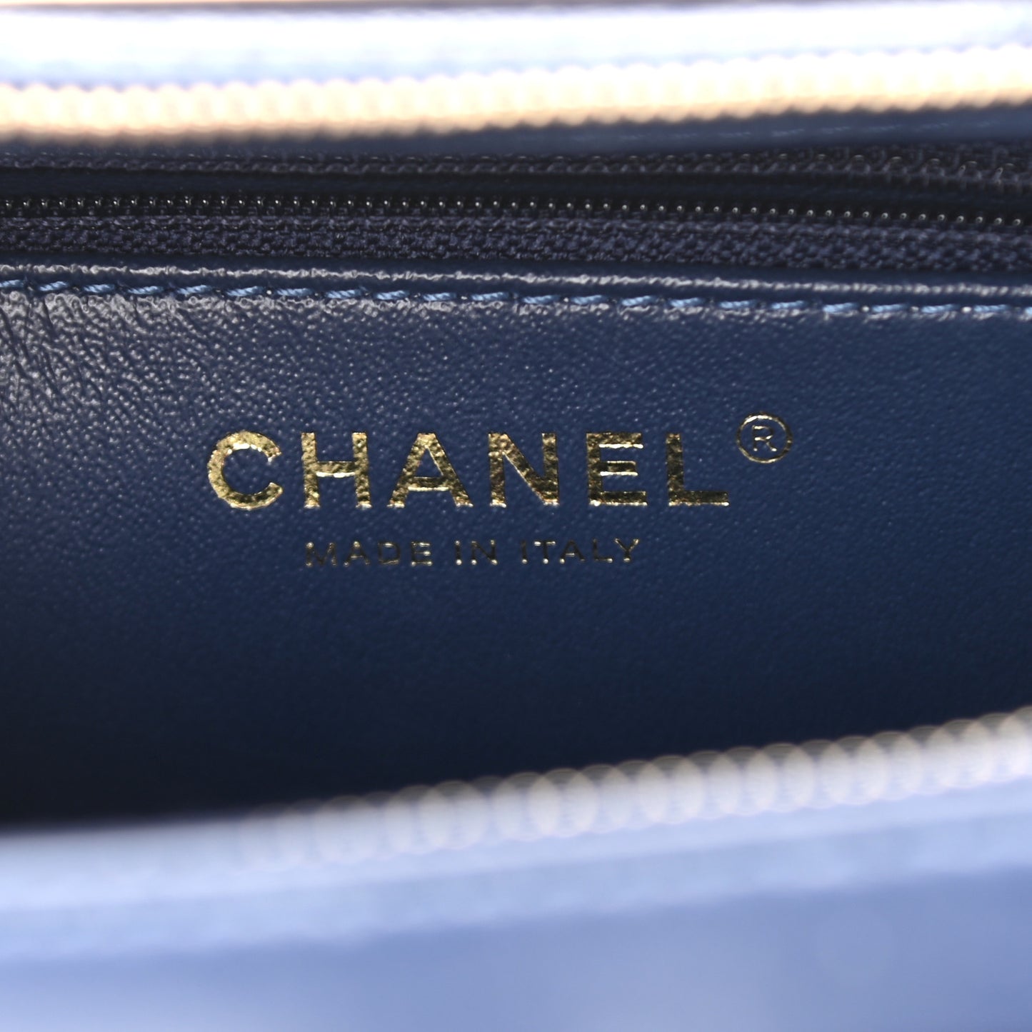 Lambskin Quilted Small Trendy CC Bowling Bag Navy