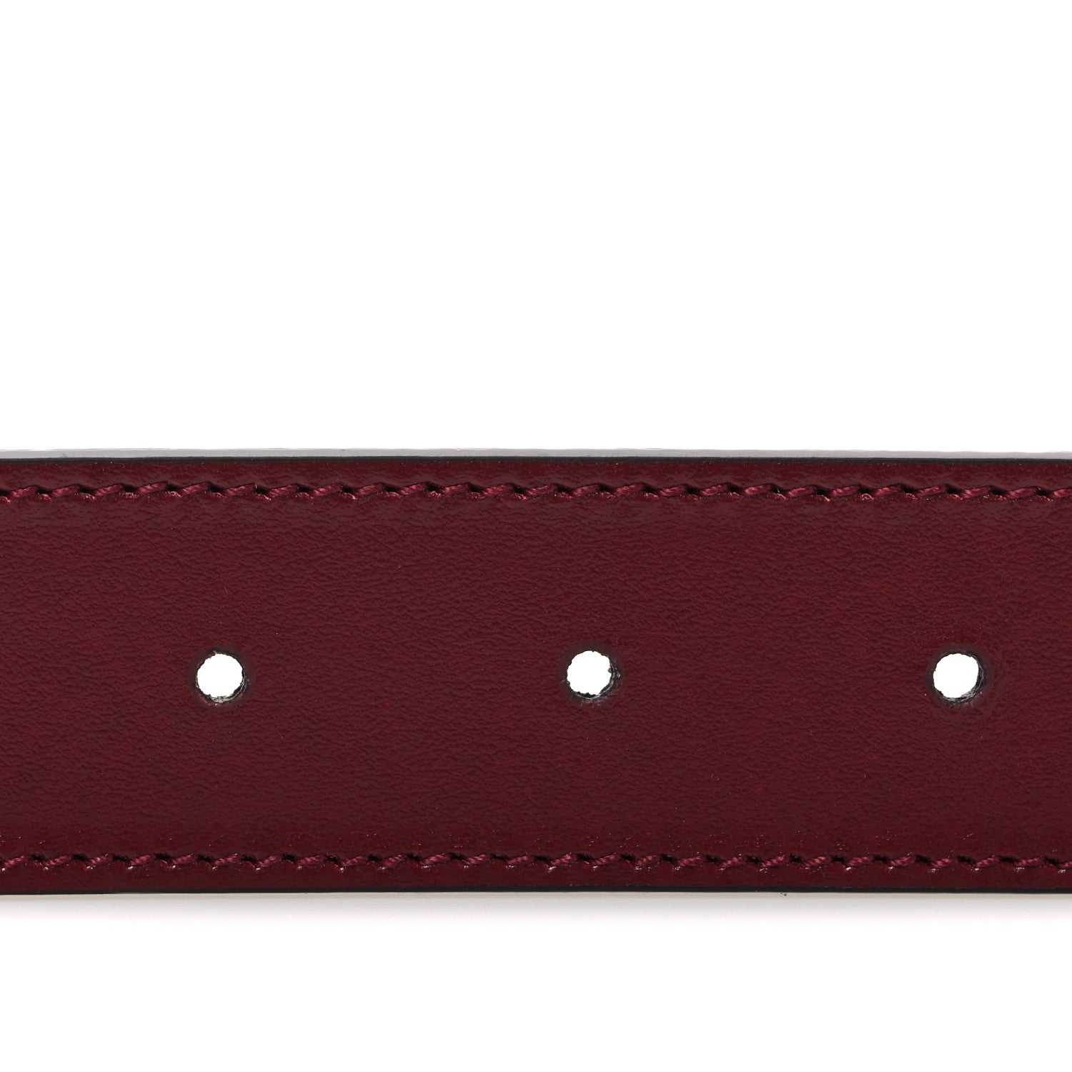 Gucci GG Supreme Monogram Plutone Calfskin Double G Reversible 30mm Belt 80 32 Beige Ebony Rosso Ancora 4 of 6