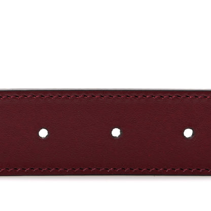 Gucci GG Supreme Monogram Plutone Calfskin Double G Reversible 30mm Belt 80 32 Beige Ebony Rosso Ancora 4 of 6