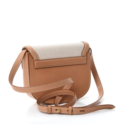 Saint Laurent Smooth Calfskin Cotton Canvas Small Kaia Satchel Natural Beige 3 of 13