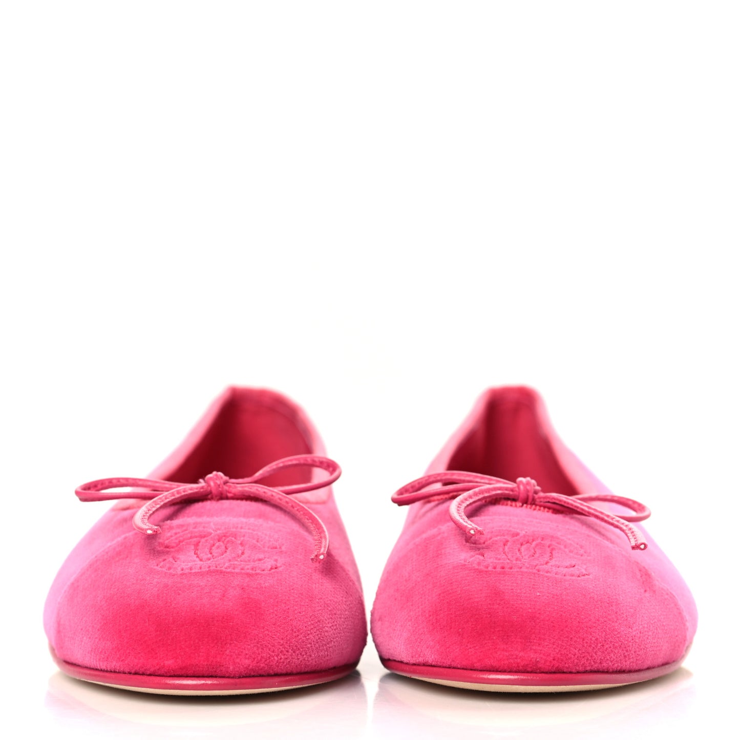 Velvet Cap Toe Ballerina Flats 36.5 Pink