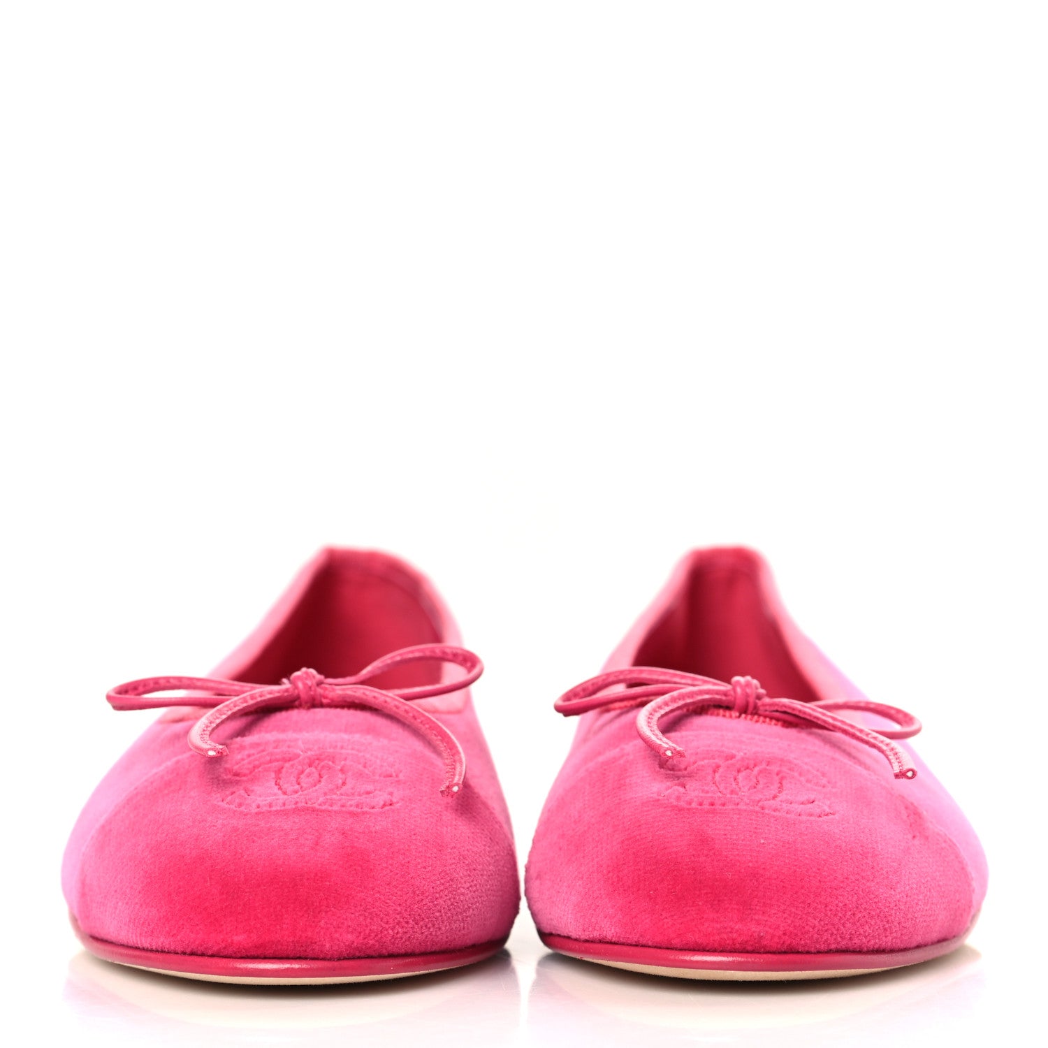 Chanel Velvet Cap Toe Ballerina Flats 36.5 Pink 2 of 8
