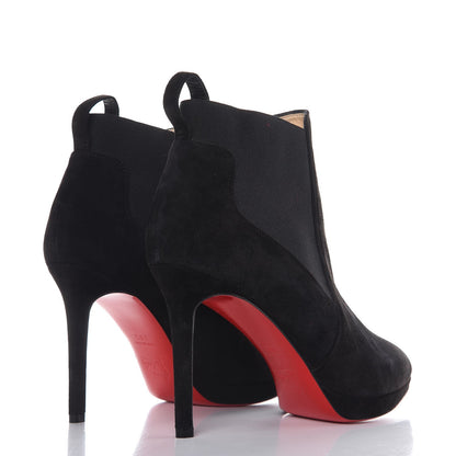 Christian Louboutin Suede Crochinetta 100 Ankle Boots 38.5 Black 4 of 9