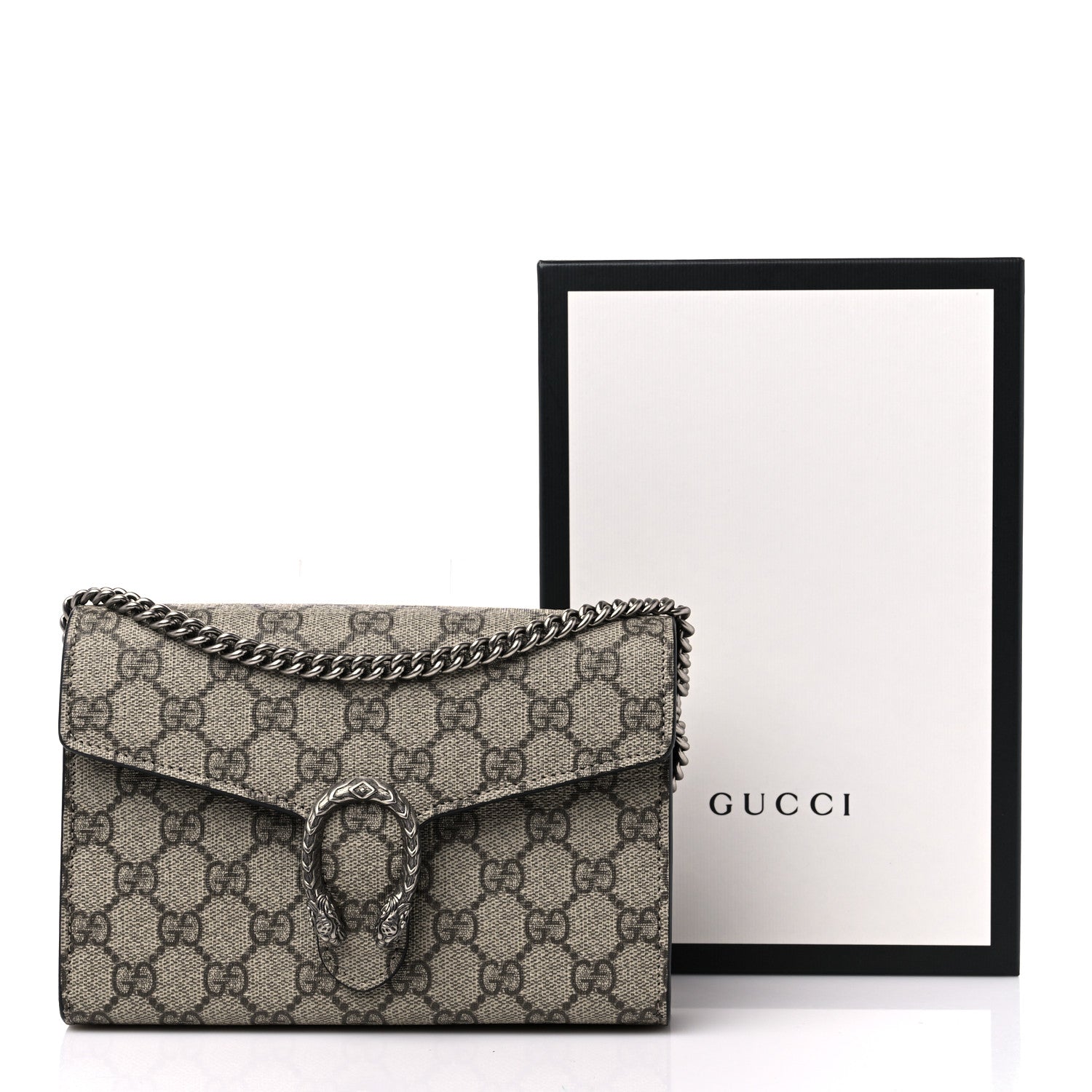 Gucci GG Supreme Monogram Mini Dionysus Chain Wallet Beige Black 12 of 12