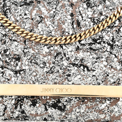 Jimmy Choo Glitter Milla Wallet on Chain Silver 7 of 9