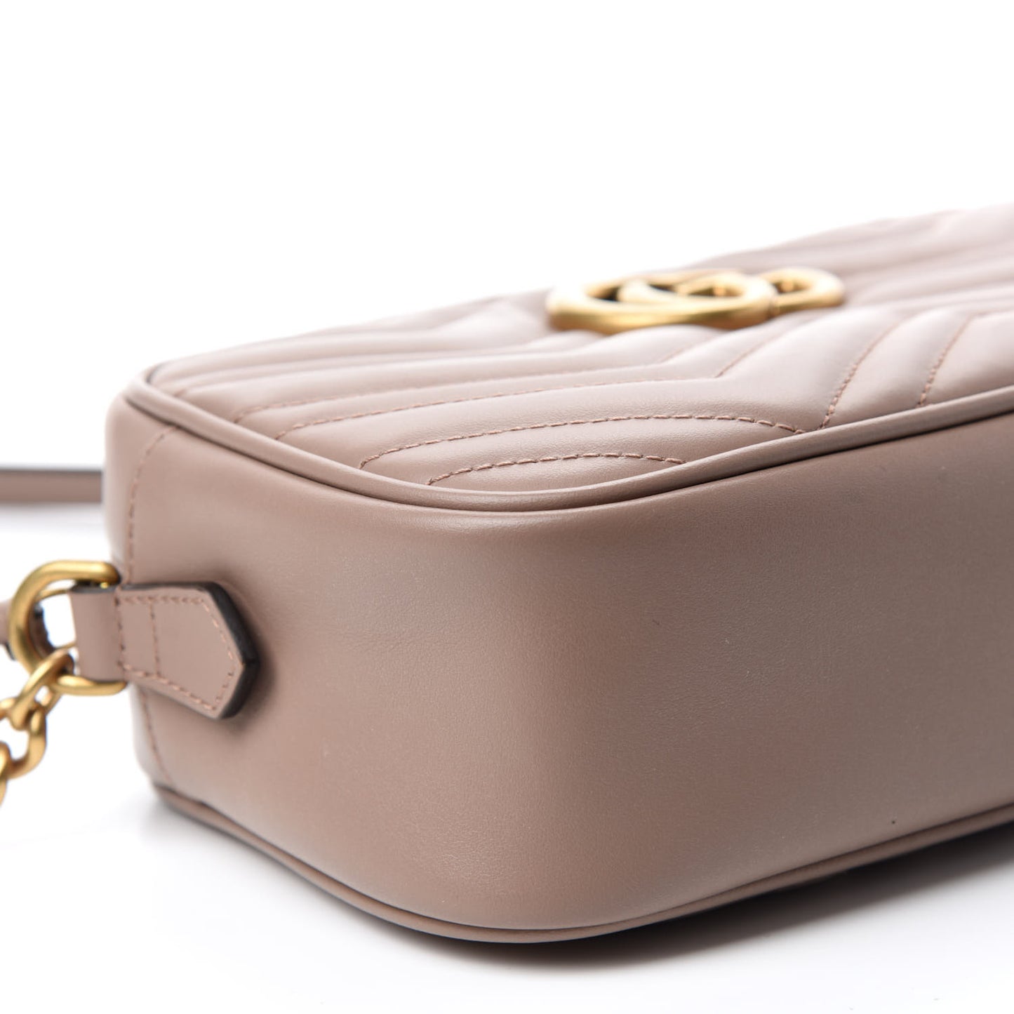 Calfskin Matelasse Small GG Marmont Chain Shoulder Bag Porcelain Rose