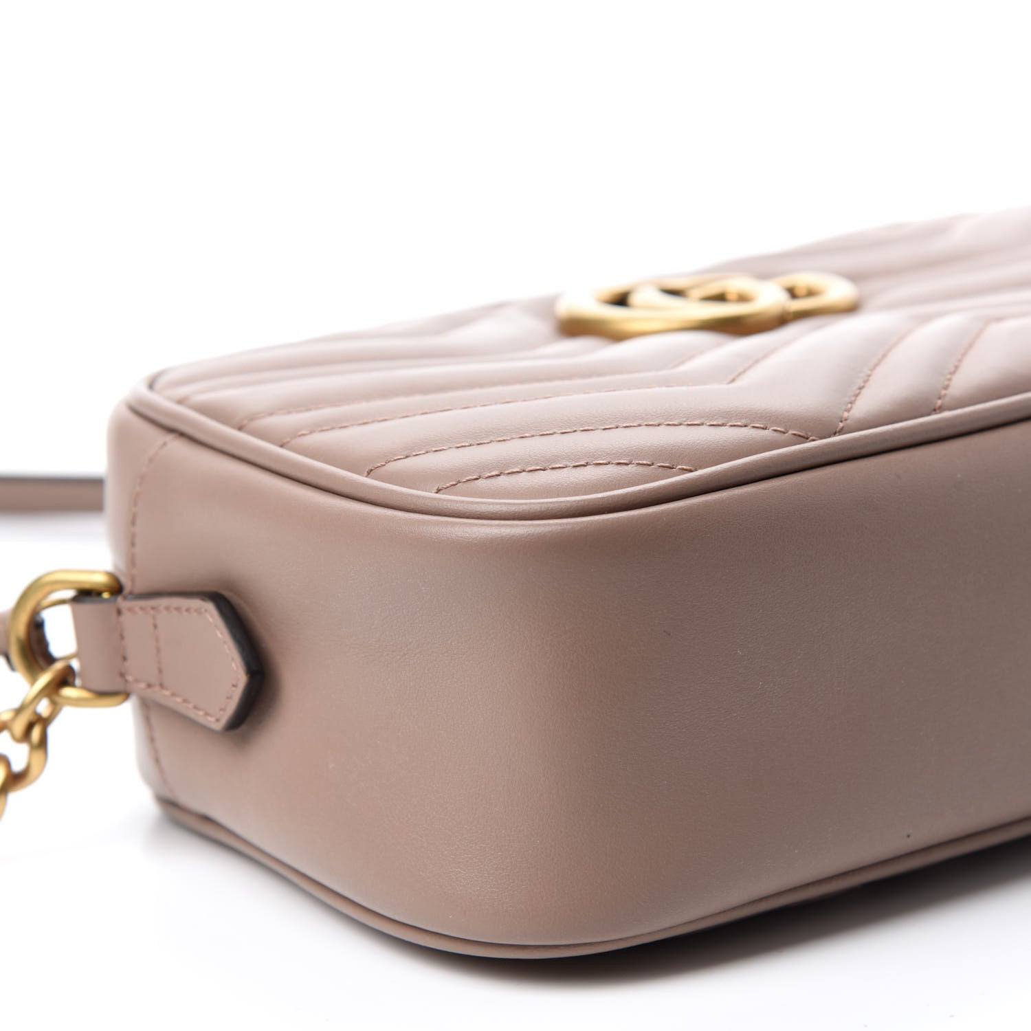Gucci Calfskin Matelasse Small GG Marmont Chain Shoulder Bag Porcelain Rose 6 of 10