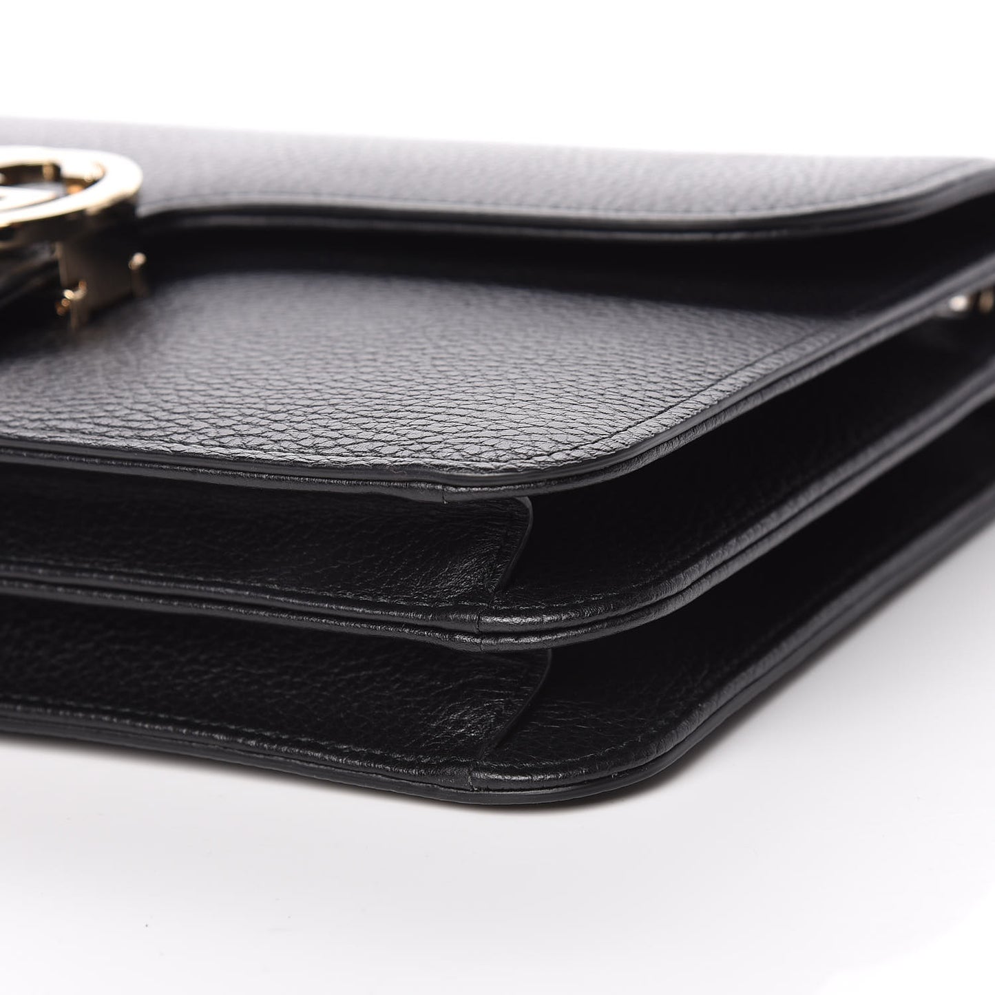 Dollar Calfskin Interlocking G Shoulder Bag Black