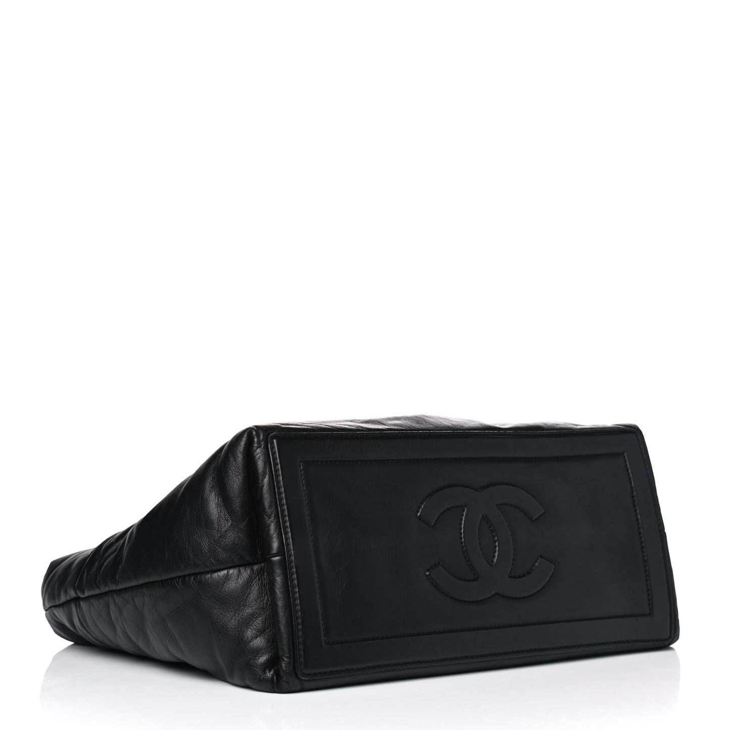 Lambskin Quilted Small Coco Cocoon Reversible Tote Black