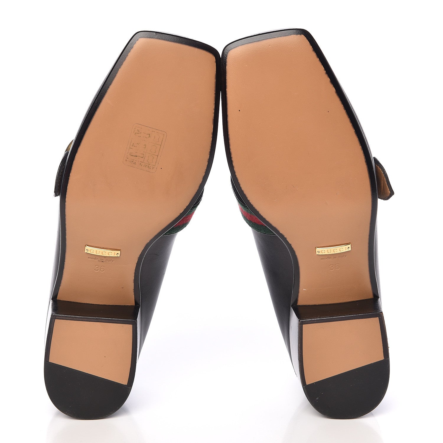 Gucci Calfskin Web Womens Peyton Loafers 36 Black 5 of 9