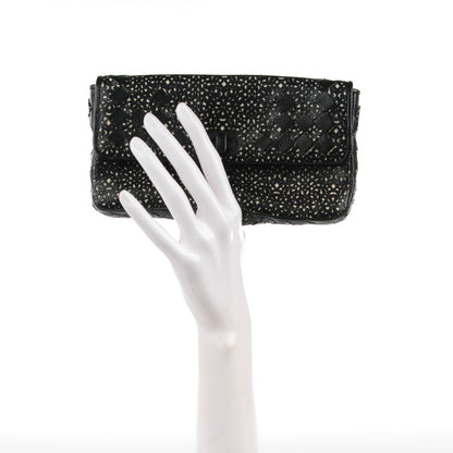 Bottega Veneta Goatskin Laser Cut Pouch Black 2 of 8