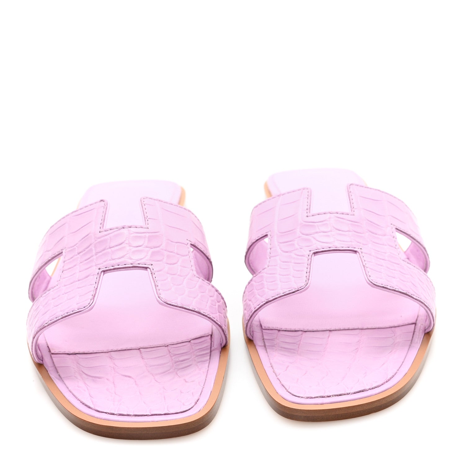 Hermes Matte Crocodile Oran Sandals 37 3 of 10