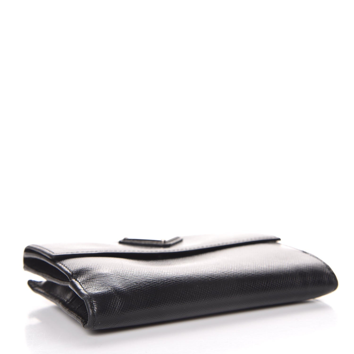 Prada Saffiano Flap Compact Wallet Nero Black 4 of 9