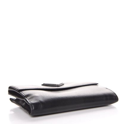 Prada Saffiano Flap Compact Wallet Nero Black 4 of 9