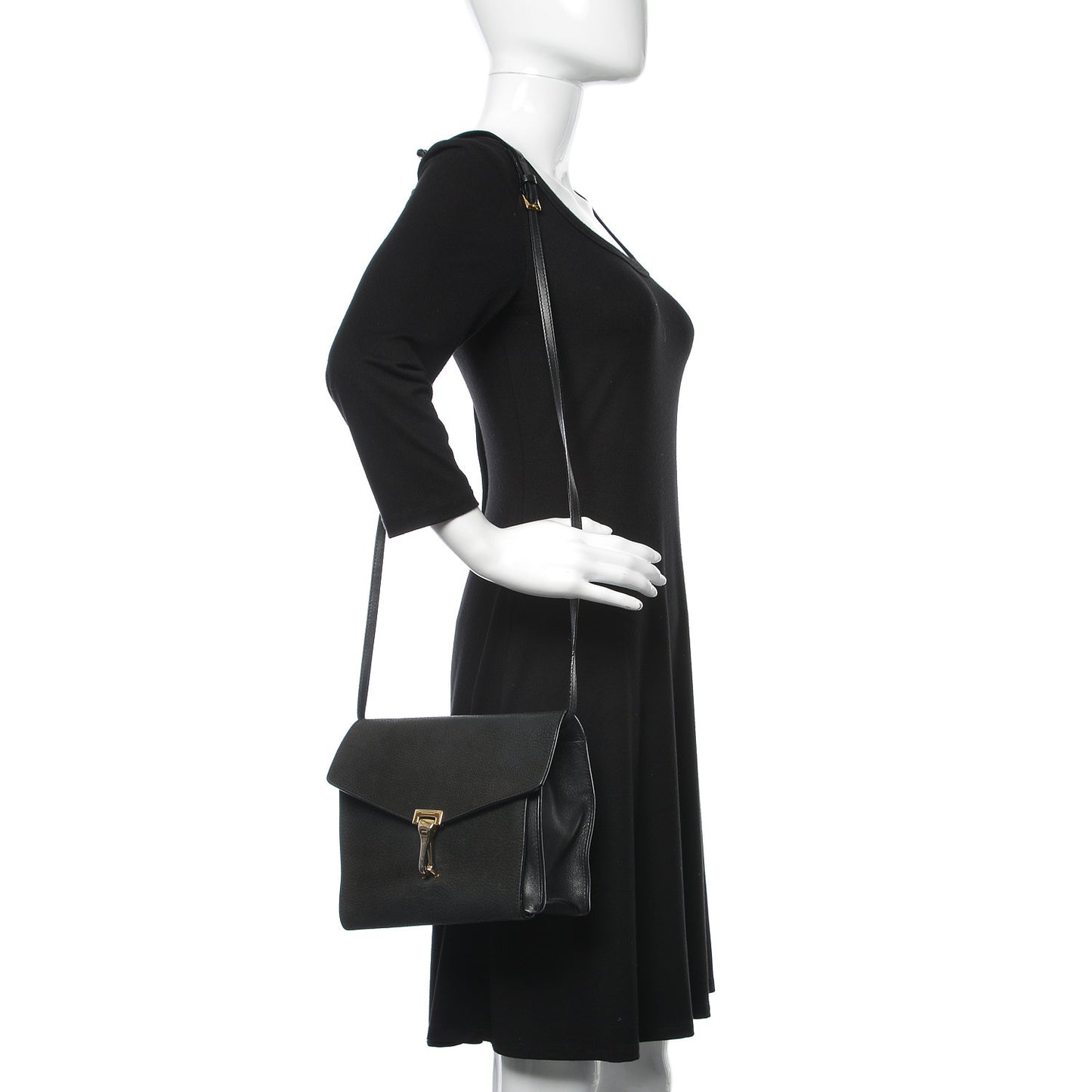 Grainy Nubuck Small Macken Crossbody Bag Black