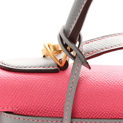 Hermes Epsom Horseshoe Kelly Sellier 28 Rose Azalee Gris Mouette 13 of 14