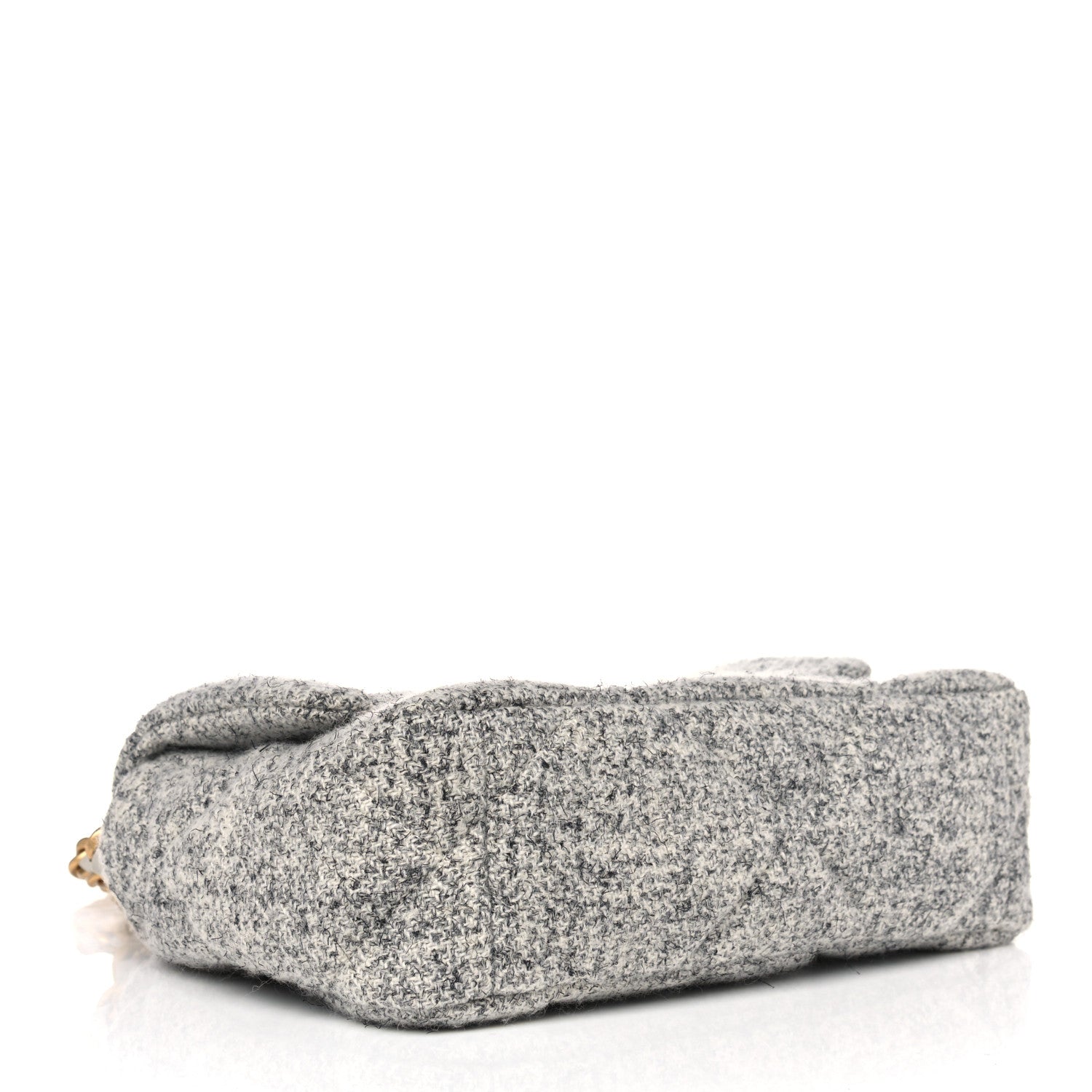 Chanel Tweed Quilted Medium Chanel 19 Flap Grey Ecru 4 of 10