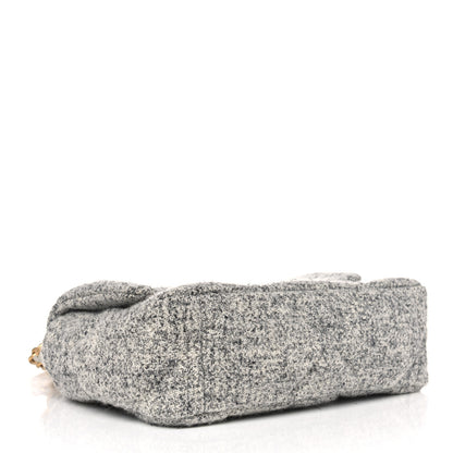 Chanel Tweed Quilted Medium Chanel 19 Flap Grey Ecru 4 of 10