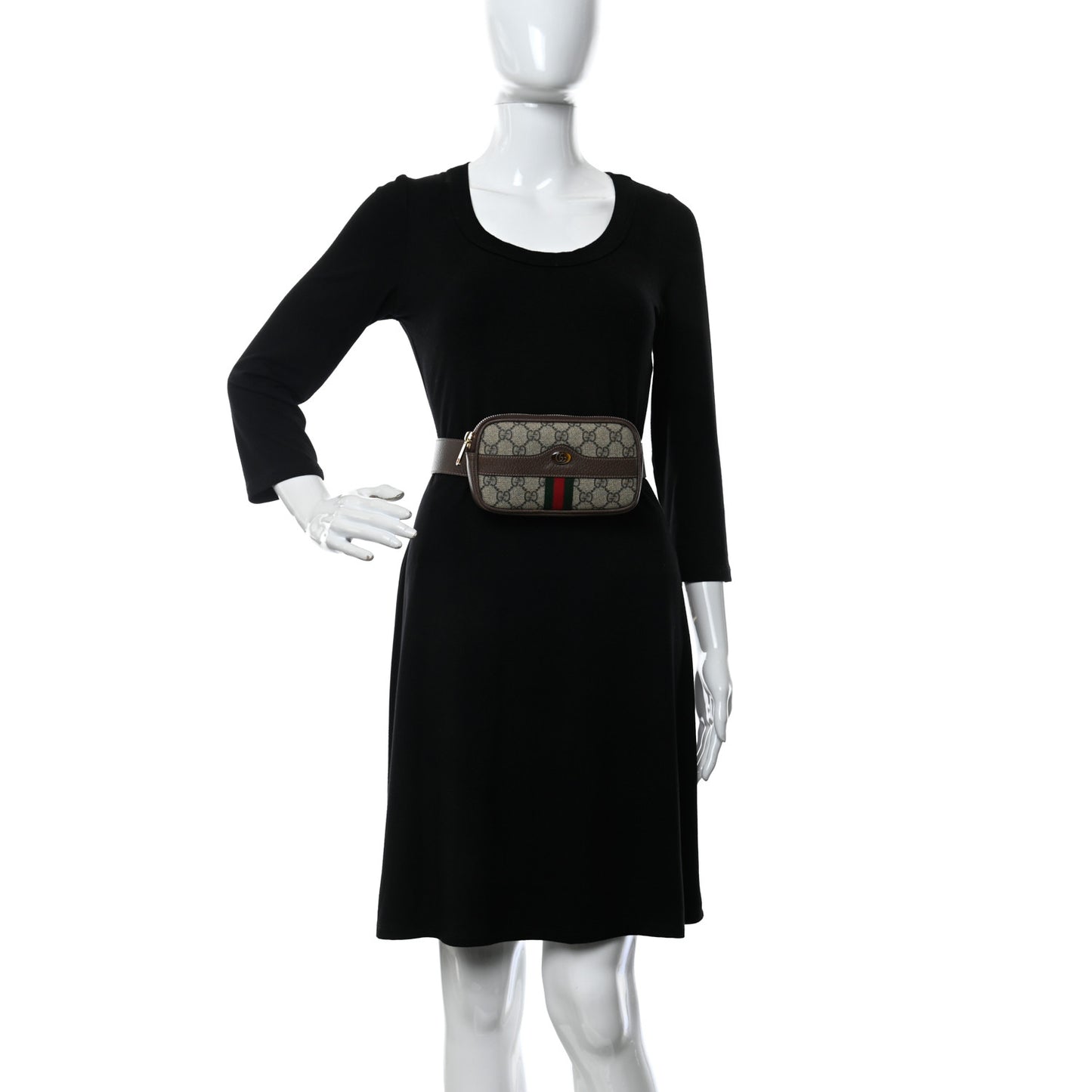 GG Supreme Monogram Ophidia Belted iPhone Case 85 34 Dark Brown