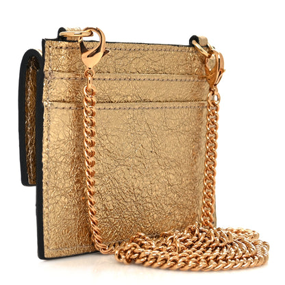 Versace Metallic Calfskin Medusa Chain Card Holder Gold 2 of 8
