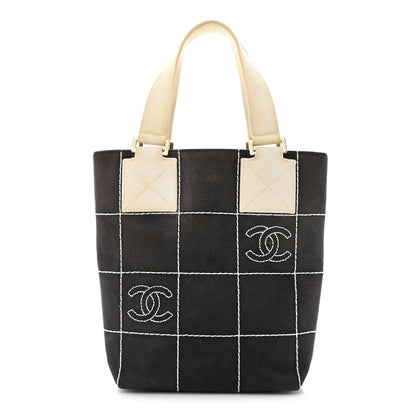 Chanel Canvas Square Stitched CC Small Tote Bag Black 2 of 16