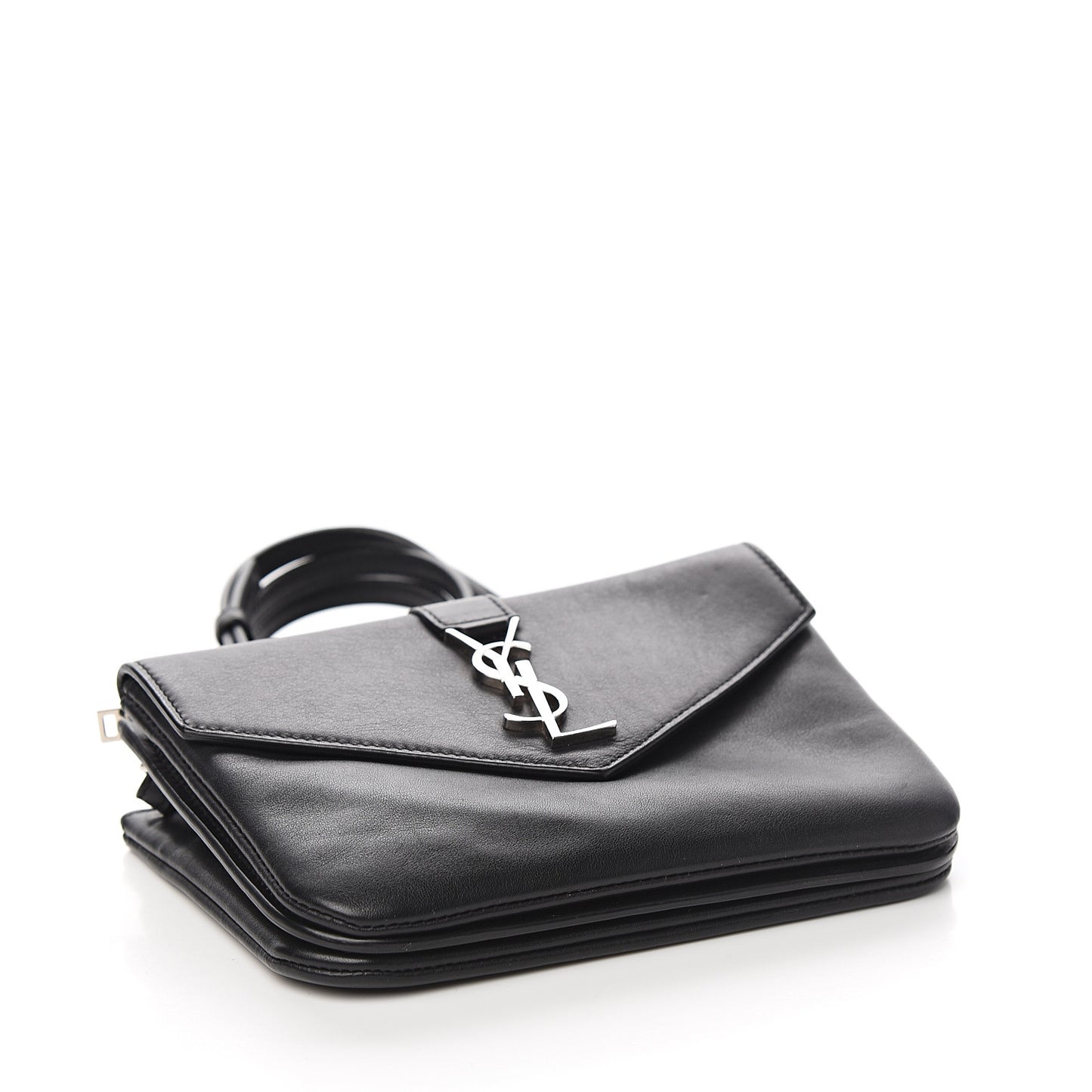 Calfskin Monogram Tri Pocket Crossbody Bag Black