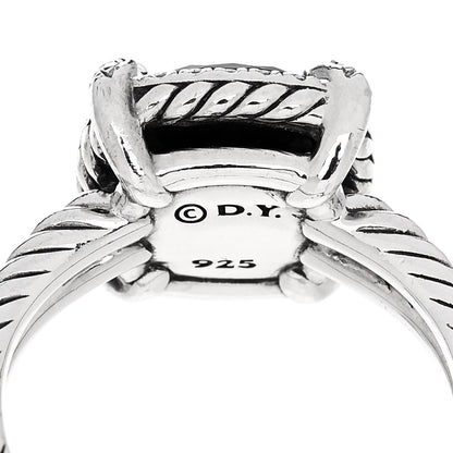 David Yurman Sterling Silver Diamond Black Orchid 9mm Chatelaine Pave Bezel Ring 53 6.5 5 of 5