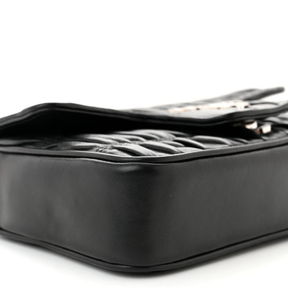 Prada Nappa Gaufre Small Chain Flap Shoulder Bag Black 9 of 11