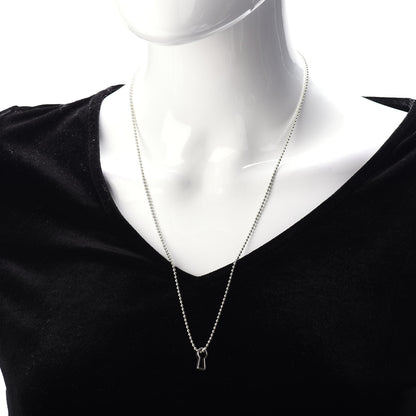 Tiffany Sterling Silver Makers Keyhole Pendant Necklace 2 of 4