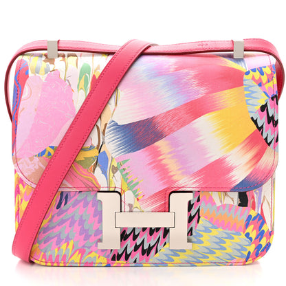 Hermes Swift Silk Marble Printed Constance 24 Rose Azalee Rose Mexico 8 of 10