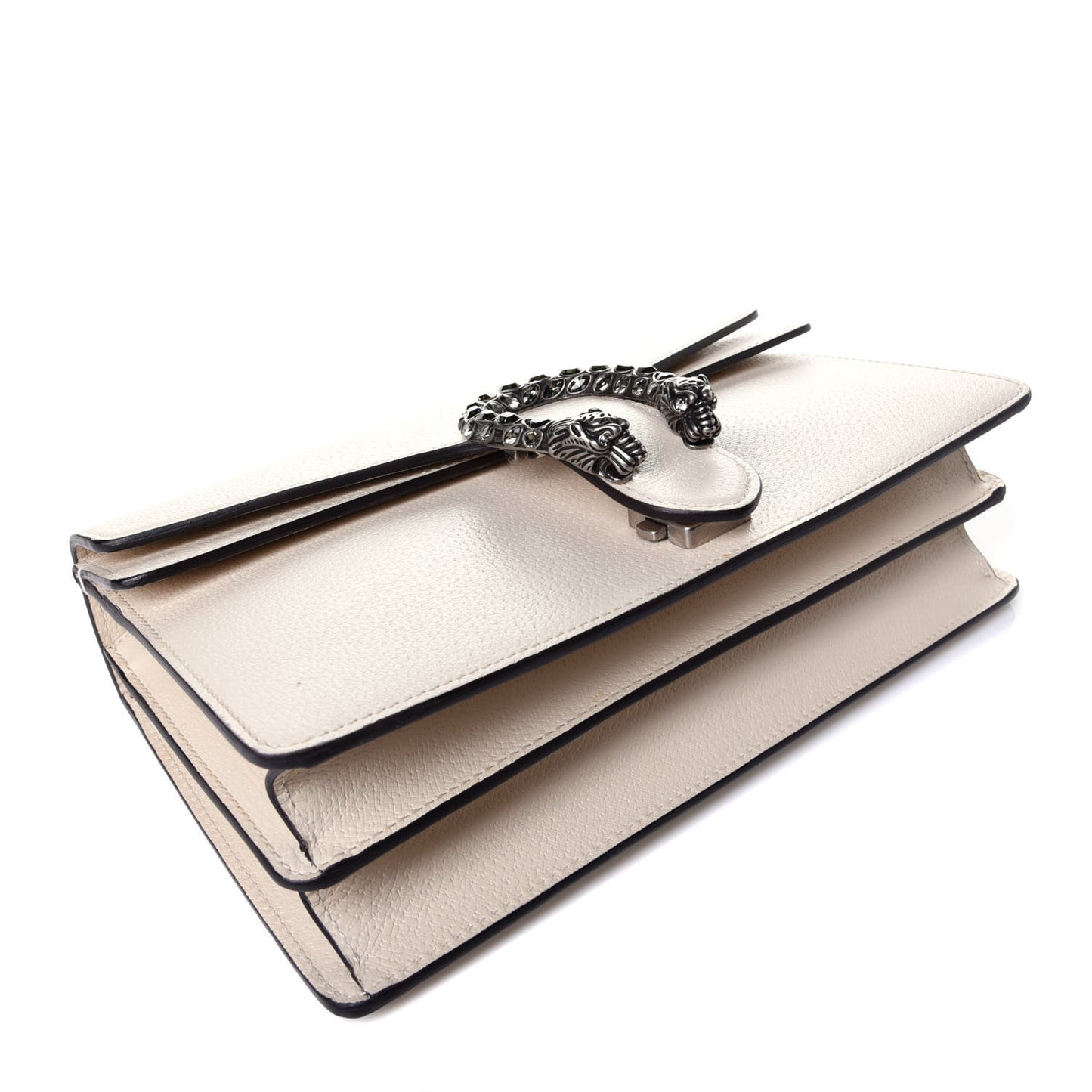Textured Calfskin Crystal Small Dionysus Shoulder Bag Mystic White