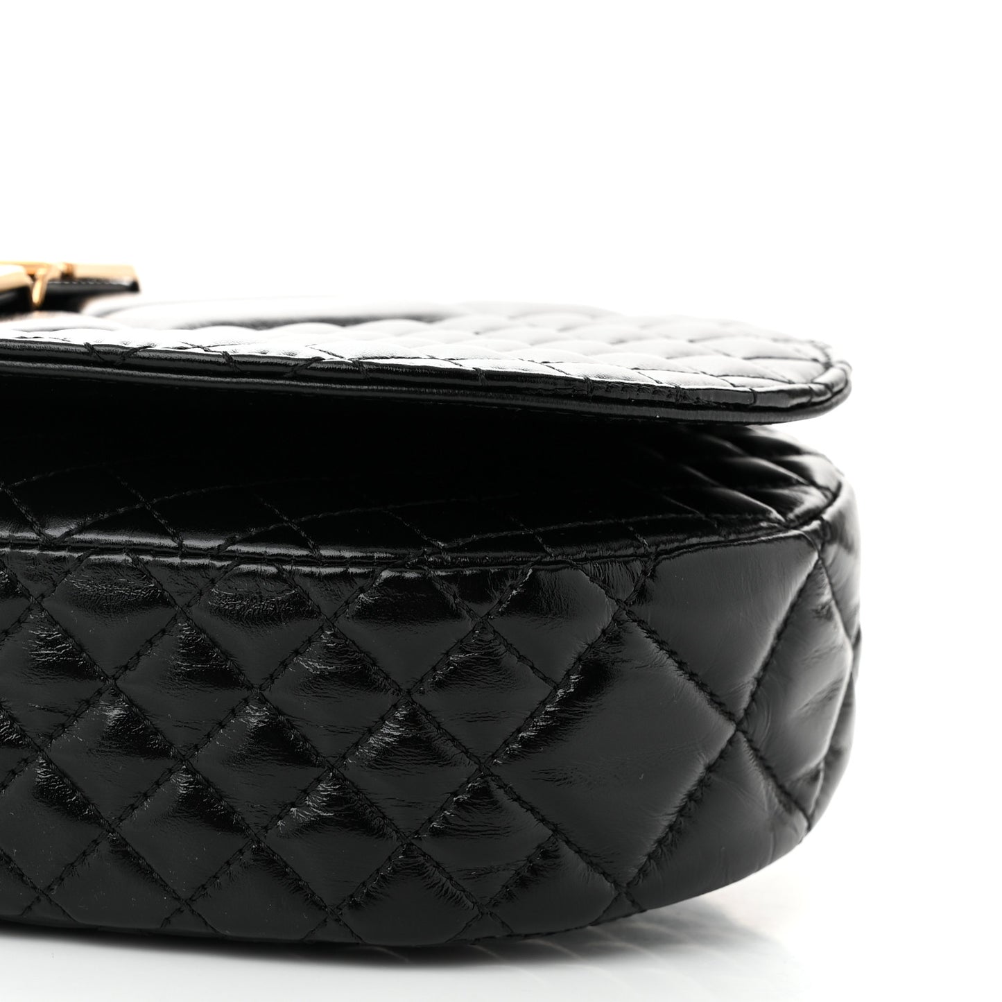 Calfskin Quilted Greca Goddess Shoulder Bag Black