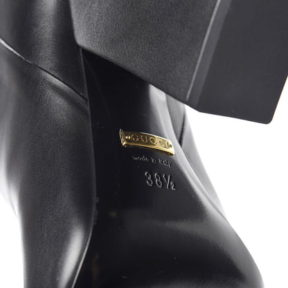 Gucci Calfskin Knee High Buckle Boots 38.5 Black 7 of 11