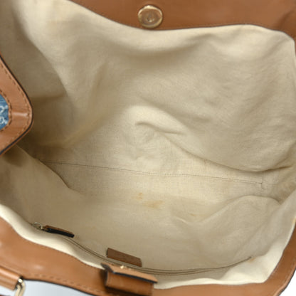 Gucci Denim Monogram Medium Sukey Tote Blue 5 of 10