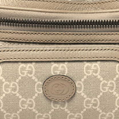 Gucci GG Supreme Monogram Textured Calfskin Web Retro Interlocking G Belt Bag Beige Mystic White Oatmeal 8 of 12