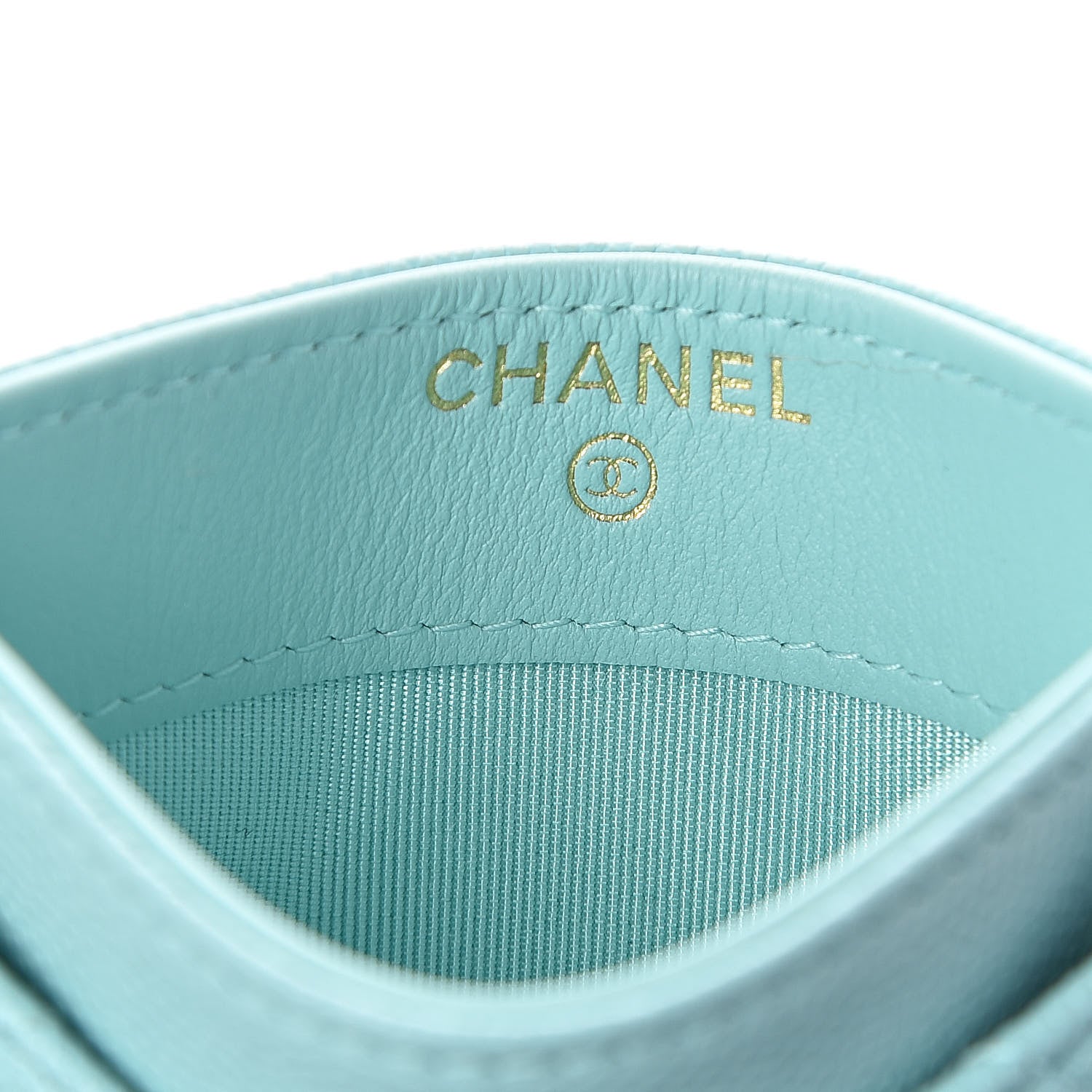 Chanel Caviar Quilted Card Holder Light Blue 7 of 9