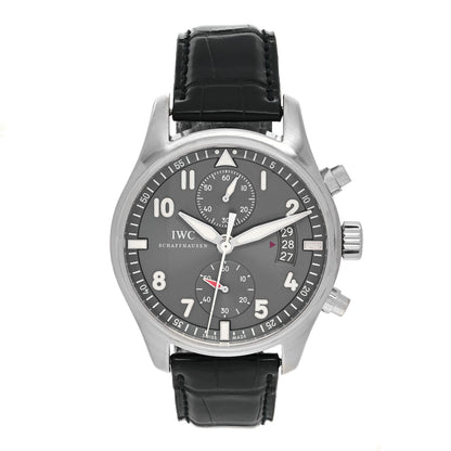 IWC Stainless Steel Alligator 43mm Spitfire Chronograph Automatic Watch Slate IW387802 1 of 4