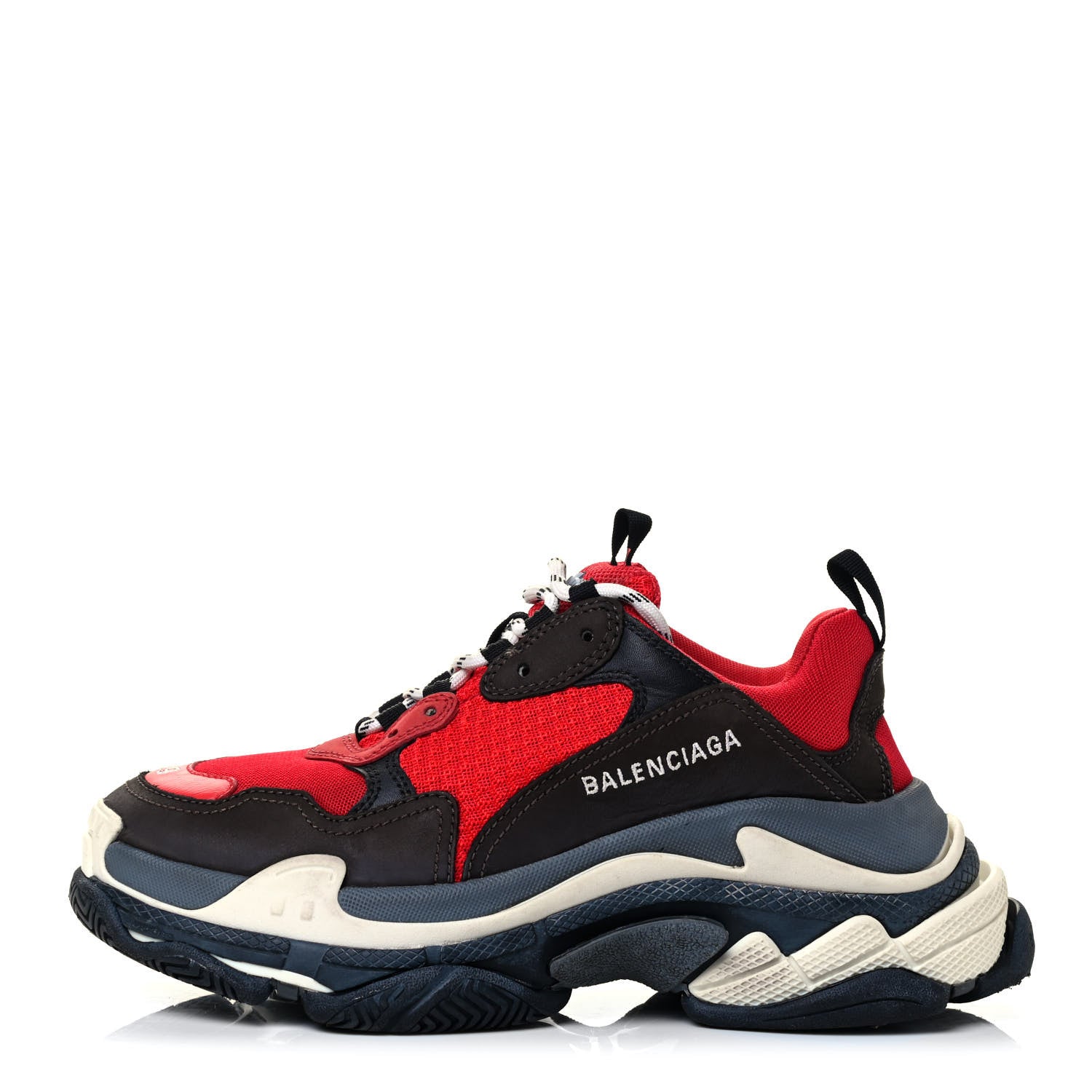 Balenciaga Fabric Mesh Mens Triple S Sneakers 39 Rouge Black 1 of 9