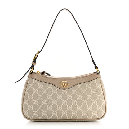 Gucci GG Supreme Monogram Textured Dollar Calfskin Small Ophidia Hobo Beige Mystic White Oatmeal 1 of 10