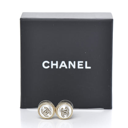 Chanel Pearl Crystal CC Round Earrings Gold 5 of 5