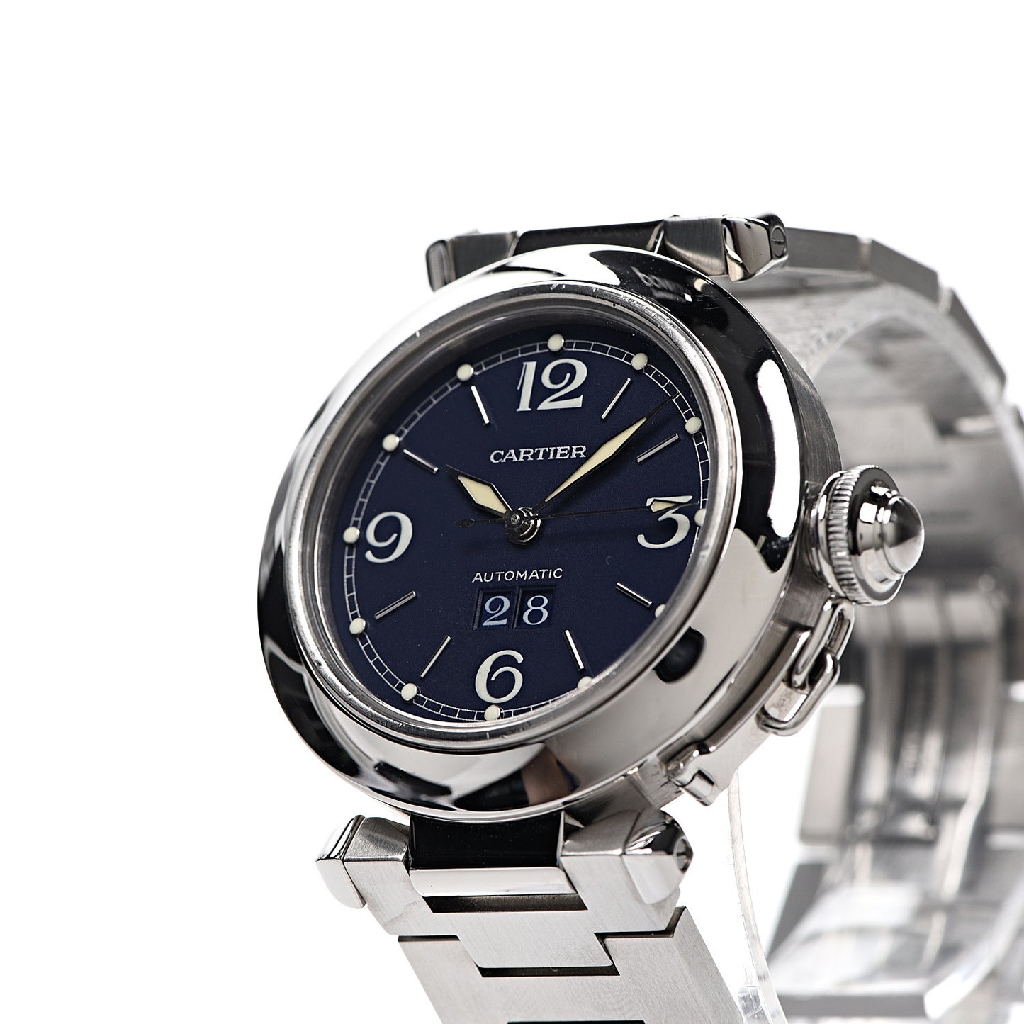 Stainless Steel 35mm Pasha C Big Date Automatic Watch Blue