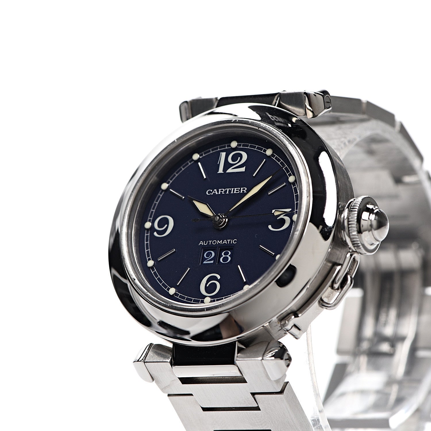 Cartier Stainless Steel 35mm Pasha C Big Date Automatic Watch Blue 7 of 8