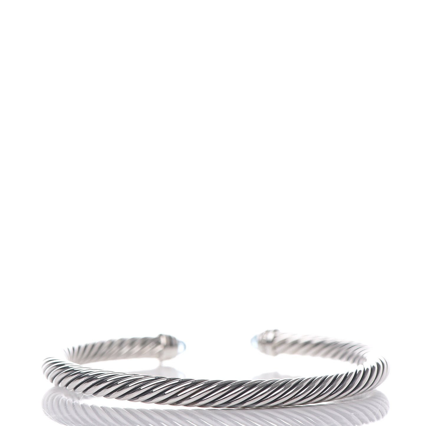 Sterling Silver Diamond Blue Topaz 5mm Cable Classics Bracelet