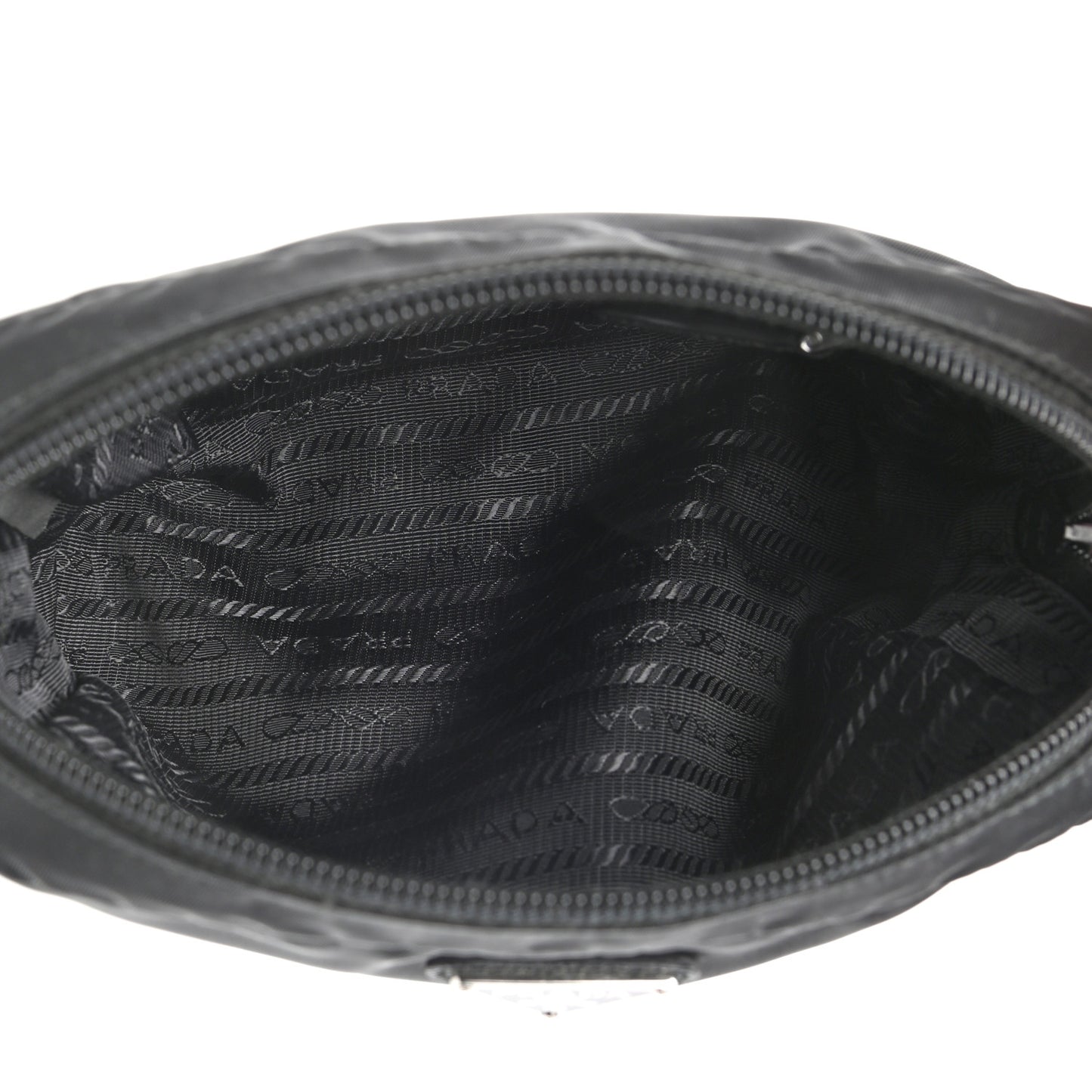 Tessuto Nylon Vela Saffiano Necessaire Wristlet Pouch Black