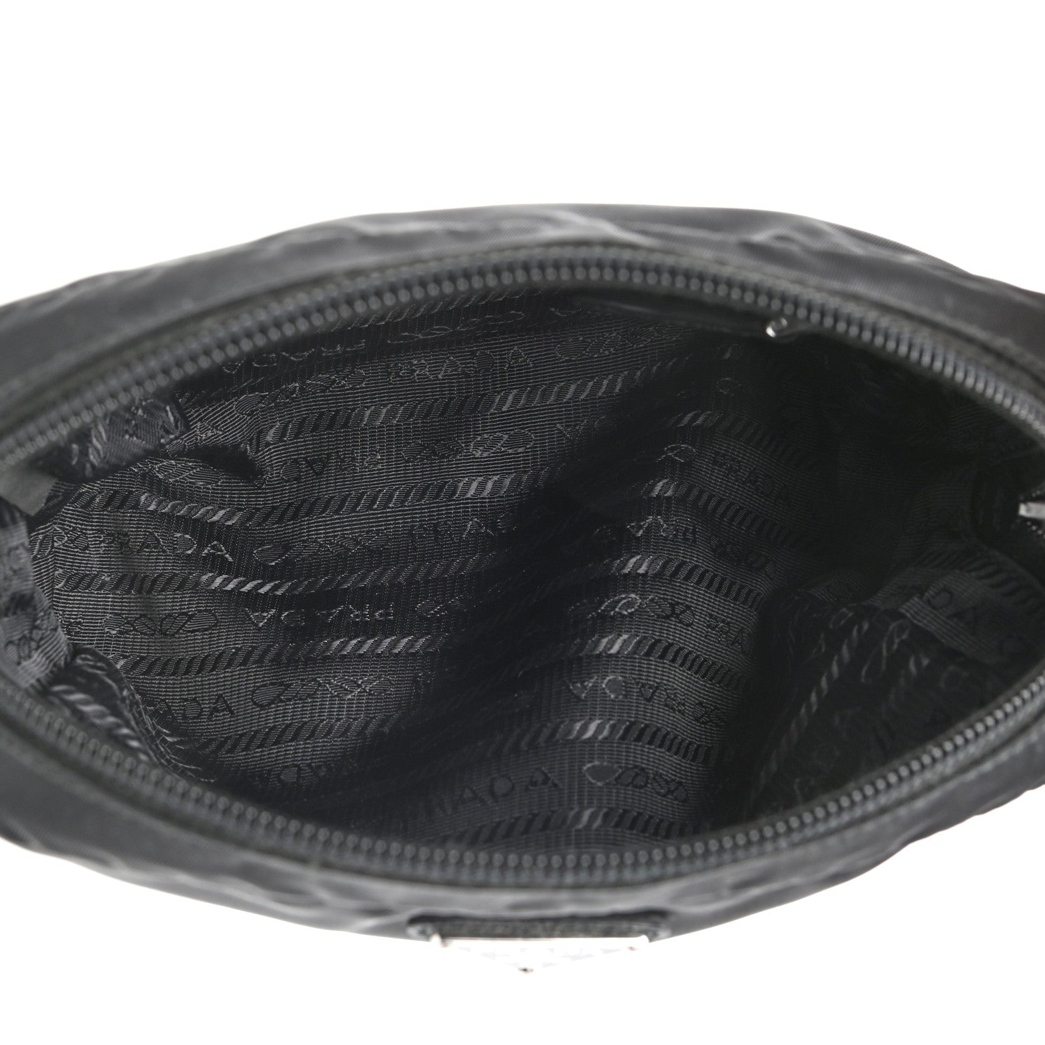 Prada Tessuto Nylon Vela Saffiano Necessaire Wristlet Pouch Black 5 of 9