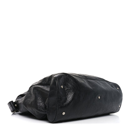 Balenciaga Agneau Classic Silver Hardware Weekender Black 4 of 12