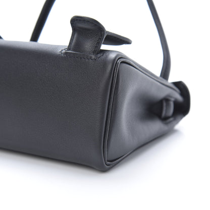 Hermes Swift Horseshoe Quelle Idole Kelly Doll Handbag Black Bleu Electrique 9 of 10