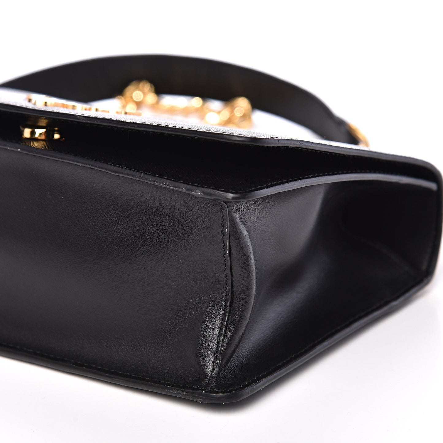 Saffiano Soft Calfskin Chain Crossbody Bag Black
