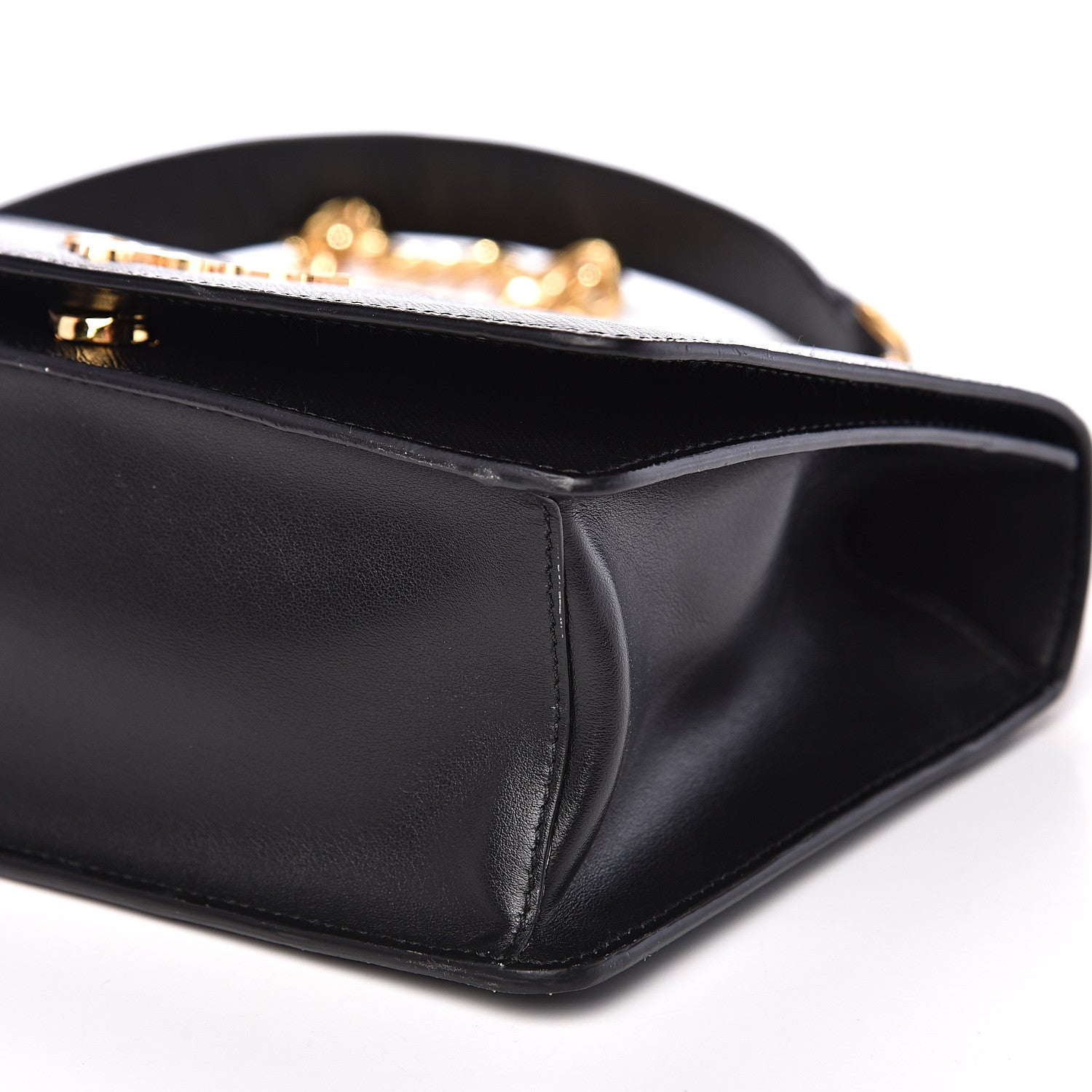 Prada Saffiano Soft Calfskin Chain Crossbody Bag Black 7 of 9